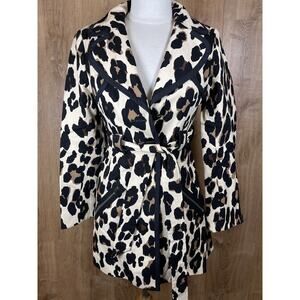 Nanette Lepore Leopard Print Cotton Coat Size 2